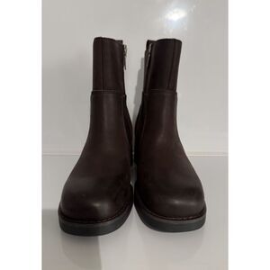 Blondo Dark Brown Leather Side-Zip waterproof Ankle Booties size 8